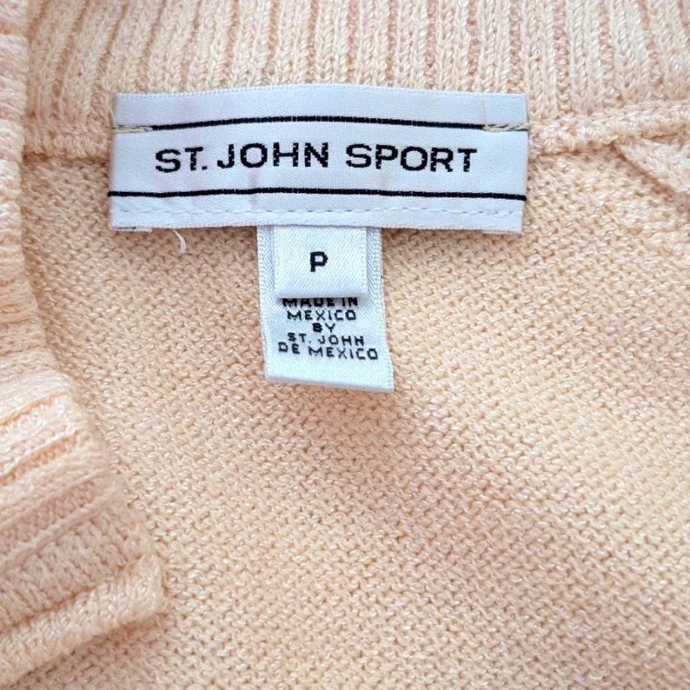St.John Sport Delicate Butter Cream 2 Piece Twin-set Knit Zip-Up Cardigan & Tank - Picture 8 of 9